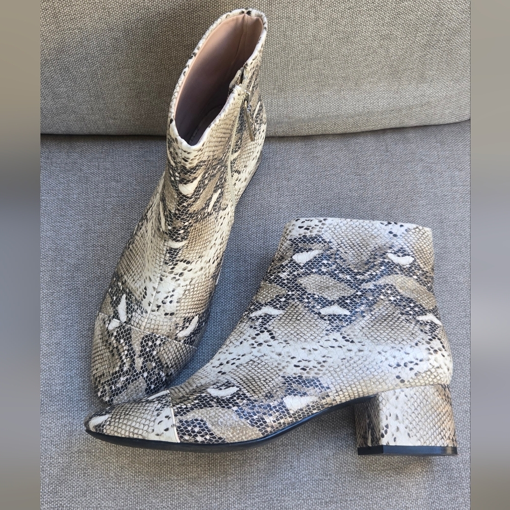 Zara Trafaluc Snake-Print Ankle Boots